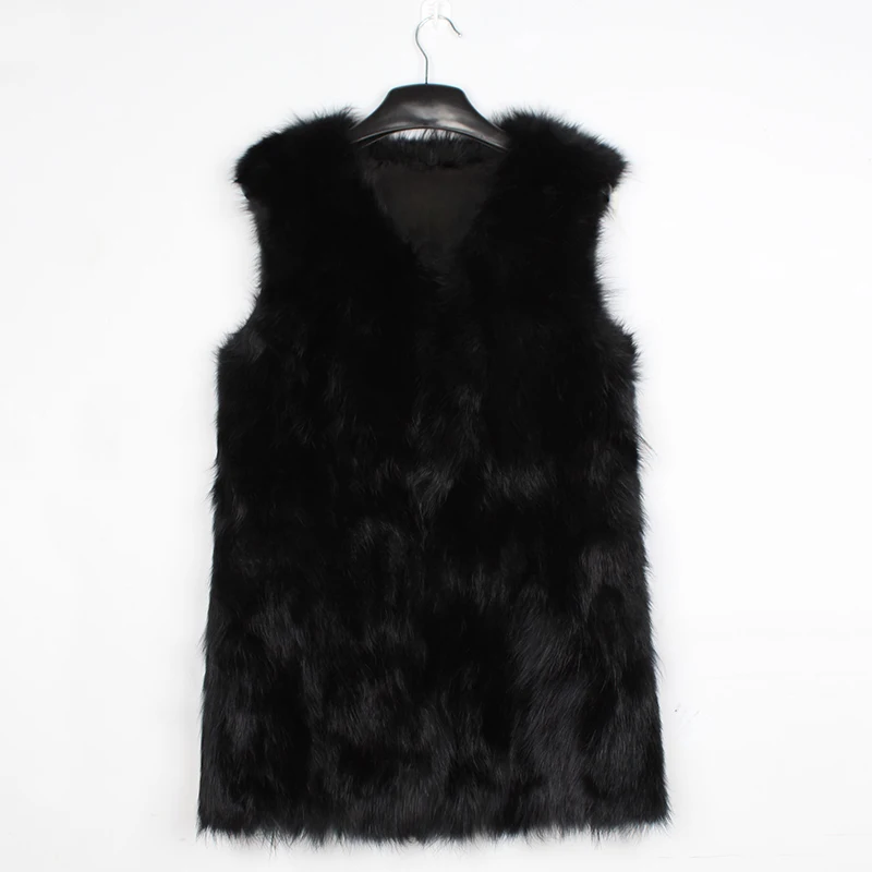 6XL, Женский Длинный жилет, искусственный мех, Зимняя мода, Повседневный, теплый, без рукавов, с карманами, черный, высокое качество, Femme, меховой жилет, пальто, куртка