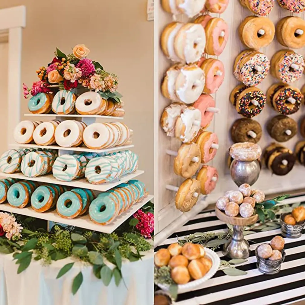 

3pcs 4 Holes Non Stick Silicone Mold Hollow Doughnut Silicone Cake Mold Round Baking Tool Random Color