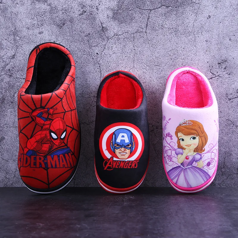 Детские тапочки детская зимняя Толстая мягкая забавная домашняя обувь для