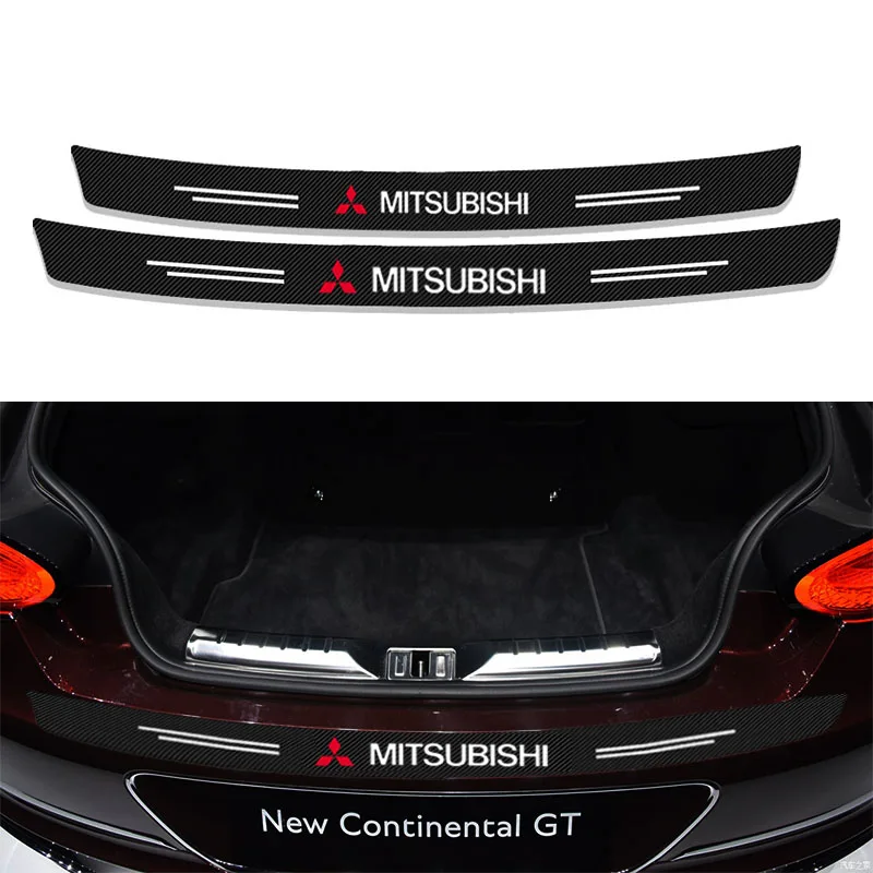 

Car Carbon Fiber Trunk Rear Guard Plate Rear Bumper Trim Anti-Kicked Scratch Protection Stickers for Mitsubishi Pajero Outlander