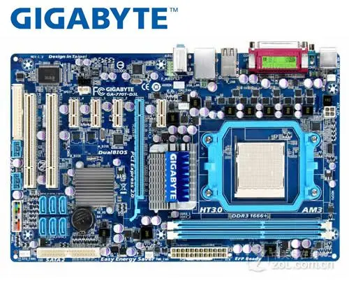 Оригинальная настольная Материнская плата Gigabyte для AMD DDR3 Socket AM3 770T D3L продажа б/у
