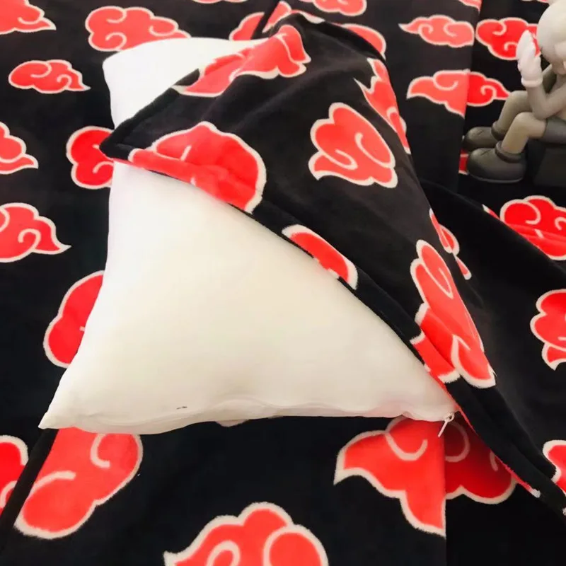 Manta de felpa de Hokage Narutoes Akatsuki para ni&ntilde;os, manta suave y c&aacute;lida de lana de Coral para el hogar, 200x150cm, para invierno-4