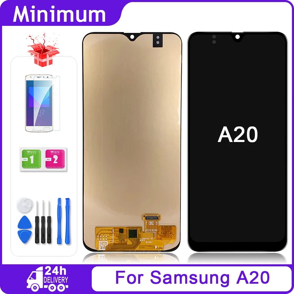 ЖК-дисплей 6 4 дюймов OLED для Samsung Galaxy A20 сенсорный экран с дигитайзером в сборе A205