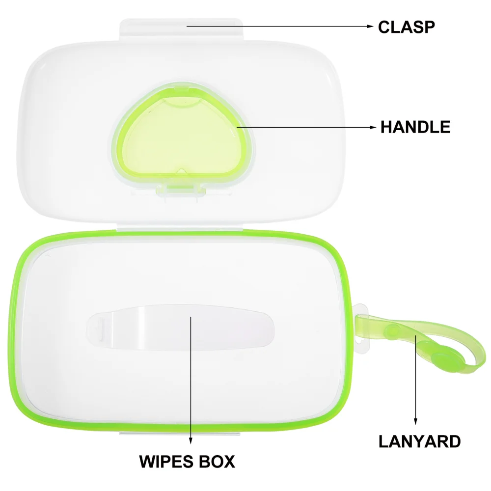 

2Pcs Baby Outdoor Portable Wet Tissue Cases Crib Button Dispenser Wet Wipe Boxes