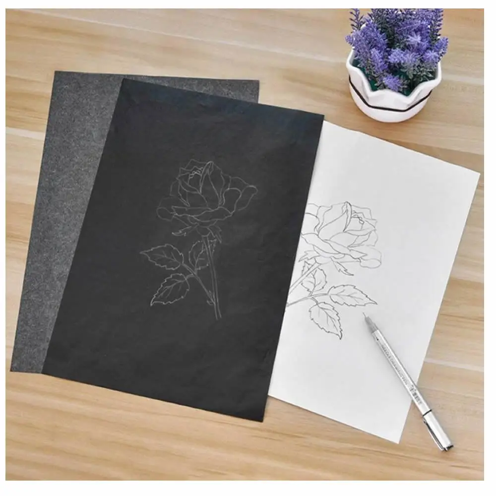 

50 Sheets/Pack Carbon Transfer Paper, Black Tracing Paper for Wood, Paper, Canvas and Other Art Surfaces ,9 x 13 Inch