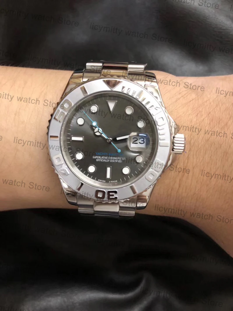 

Mens Watch Waterproof Yacht Grey Dial Sapphire Crystal Stainless Automatic Mechanical Movement 40mm Master Men Wrist Watches