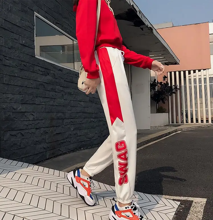 XHJ17 Осенние женские брюки японские Kawaii Harajuku Ulzzang повседневные свободные Ins Harlan повседневные брюки женская одежда для женщин - Цвет: XHJ17