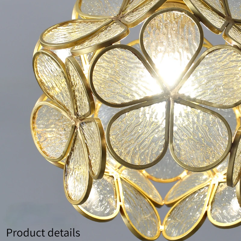 Скандинавская стеклянная Подвесная лампа в форме цветка американский роскошный