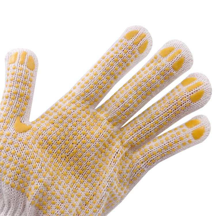 Перчатки мужские износостойкие дышащие митенки из ПВХ в горошек не скользят для