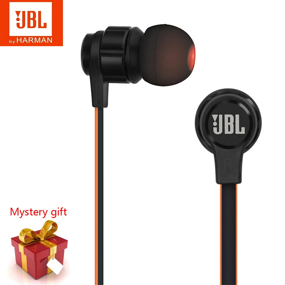 

Проводные наушники-вкладыши JBL T180A, 3,5 мм стерео наушники с чистым басом, спортивные наушники с поддержкой Android/IOS, игровая гарнитура