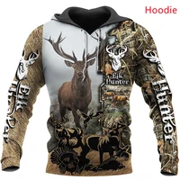 mens new product tops deer hunting 3d printing fashion casual hoodie unisex sweatshirtzipper hoodie apparel fall winter s 5xl
