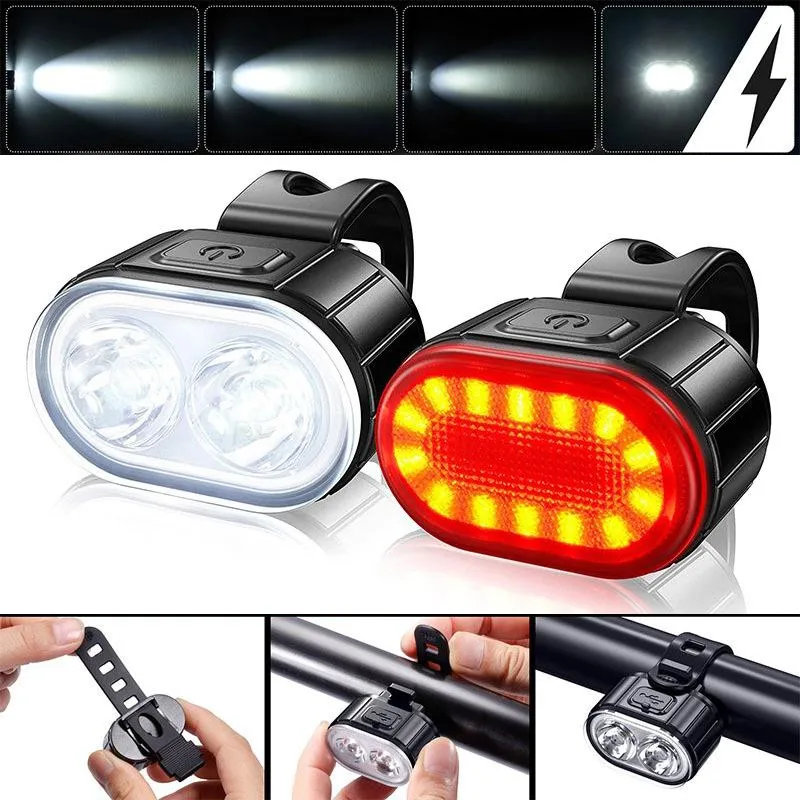 

2 шт., светодиодные передние и задние фонари для велосипеда