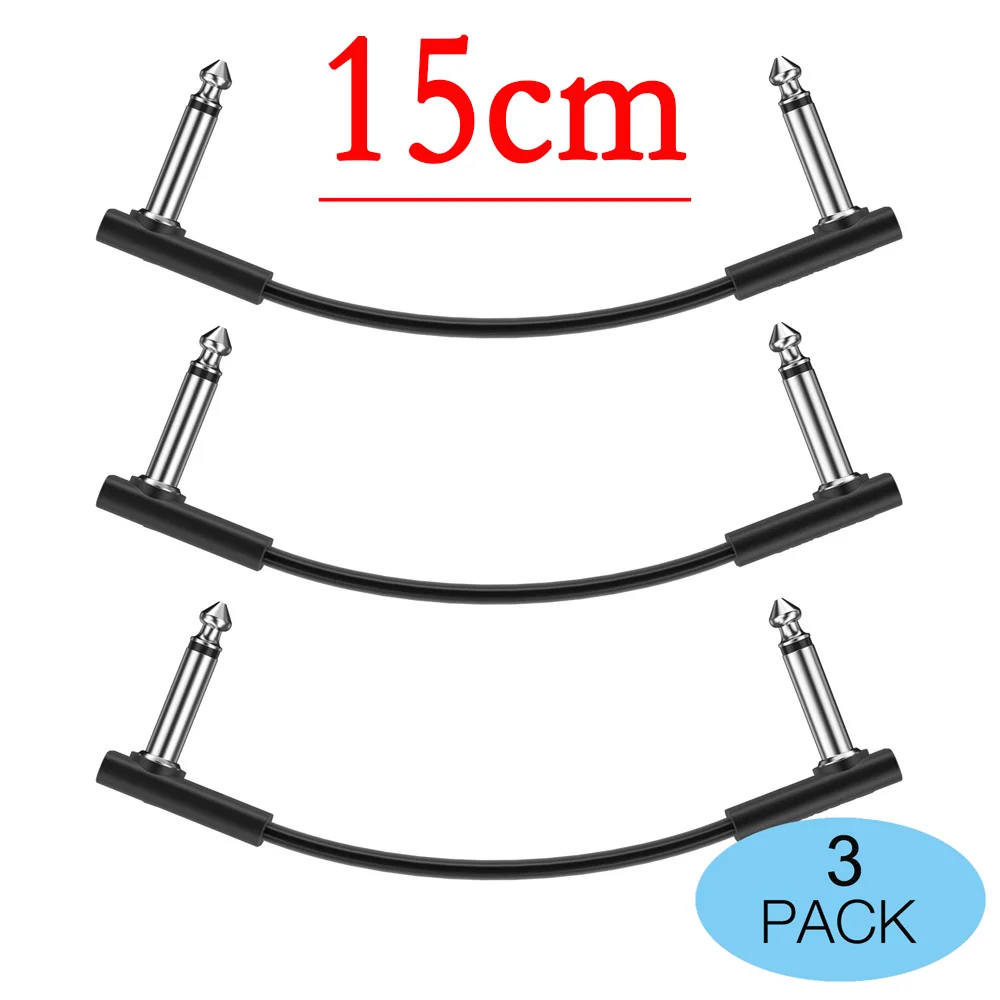 15cm X 3pcs 15/30 см 3/6 пакет гитарная педаль патч аудио кабель с прямым углом гитарная педаль соединения кабеля провод шнур аксессуары - Цвет: 15cm X 3pcs