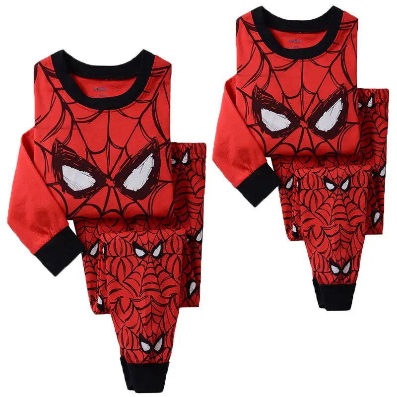 Kids Boys Spider man Clothes Long Sleeve Top T-shirt+Pants Tousers 2pcs Autumn Toddler Outfits Pajama Sleepwear Nightwear 2-8T |