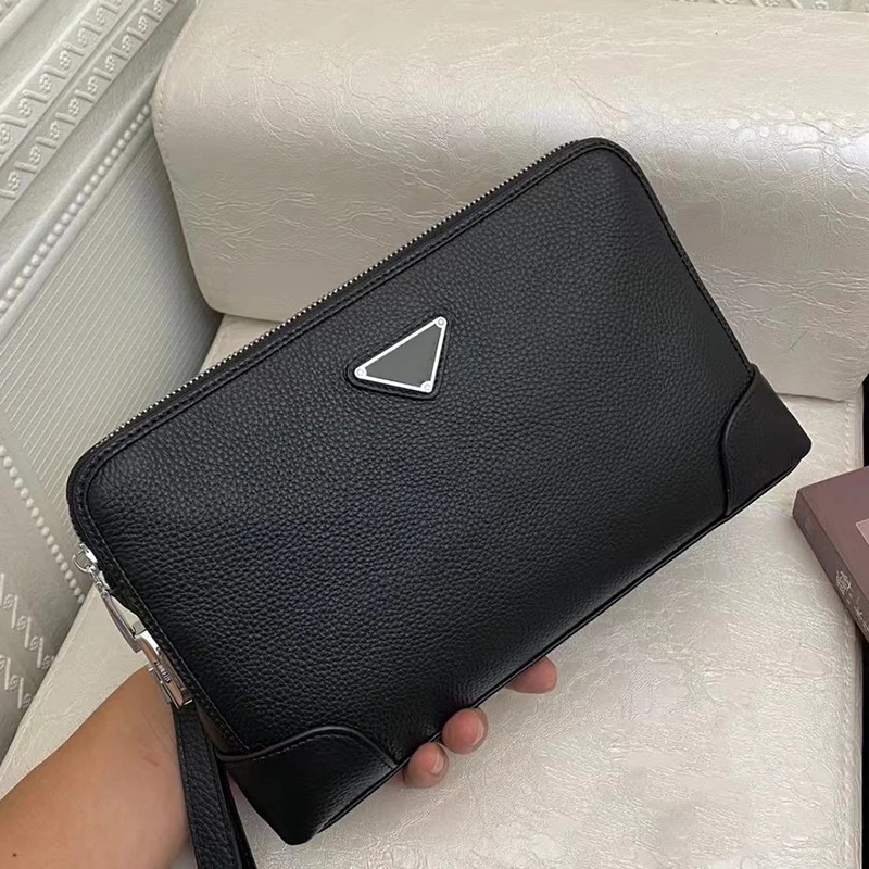 

Retro Gold Classic Design Pure Color Genuine Leather Multi-function Clutch Ladies New Fashion Large-capacity Wallet Card Case