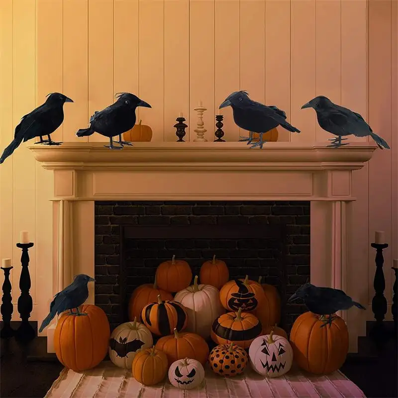

Искусственная ворона, черная птица, Ворон, реквизит, декор для Хэллоуина, демонстрация, вечеривечерние, украшение для бара, подарок, Рождест...