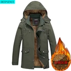 Мужская Утепленная куртка Паркер, Повседневная утепленная куртка с капюшоном, большие размеры, зима 2021