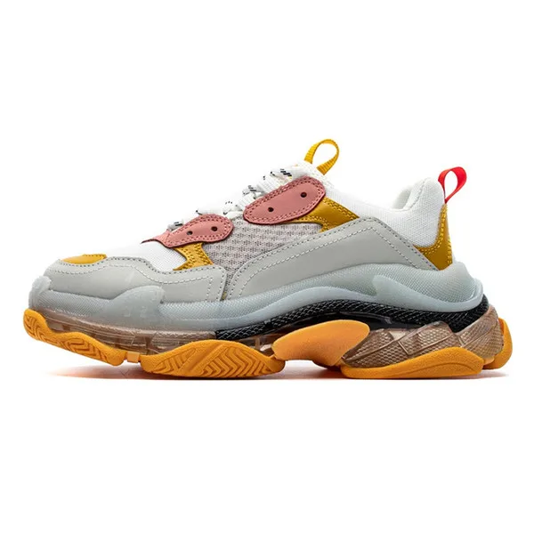 

2020 Men Triple S Running Shoes Fashion Luxury Designer Trainer Clear Sole White Chaussures Women Triple-S Walking Sneaker Shoes
