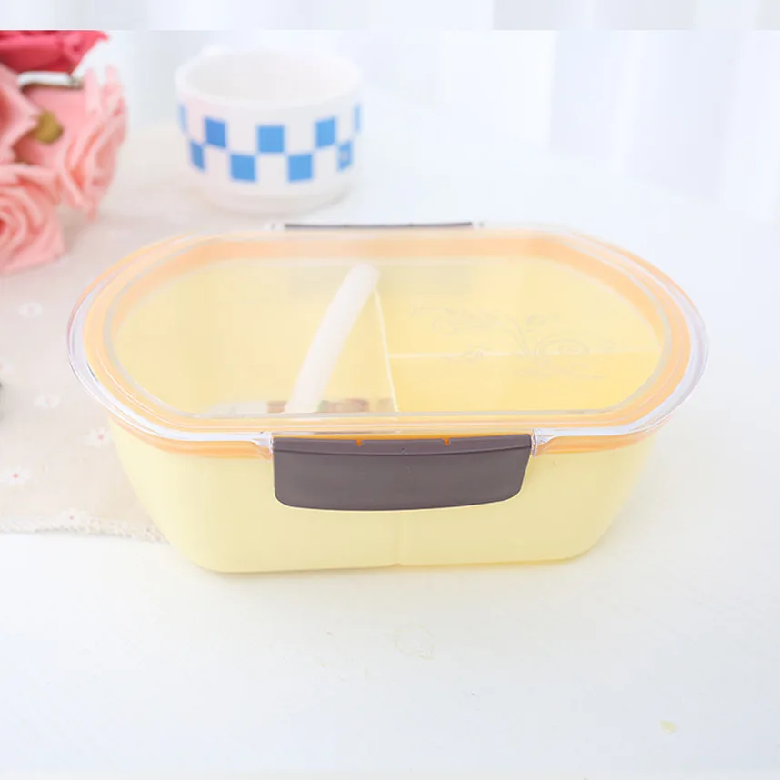 Ланч бокс Bento Детский двойной с крышкой школьный пищевой контейнер подогревом