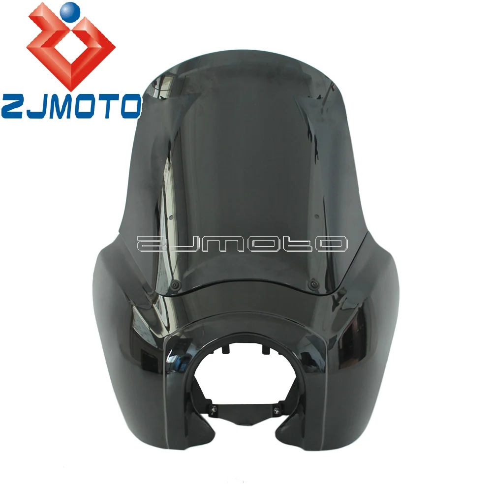 Glossy Black Black Передний обтекатель для мотоцикла Iridium ветровое стекло для Harley Dyna Street Bob Low Rider 2007- фара обтекатель ветрового стекла - Цвет: Glossy Black Black
