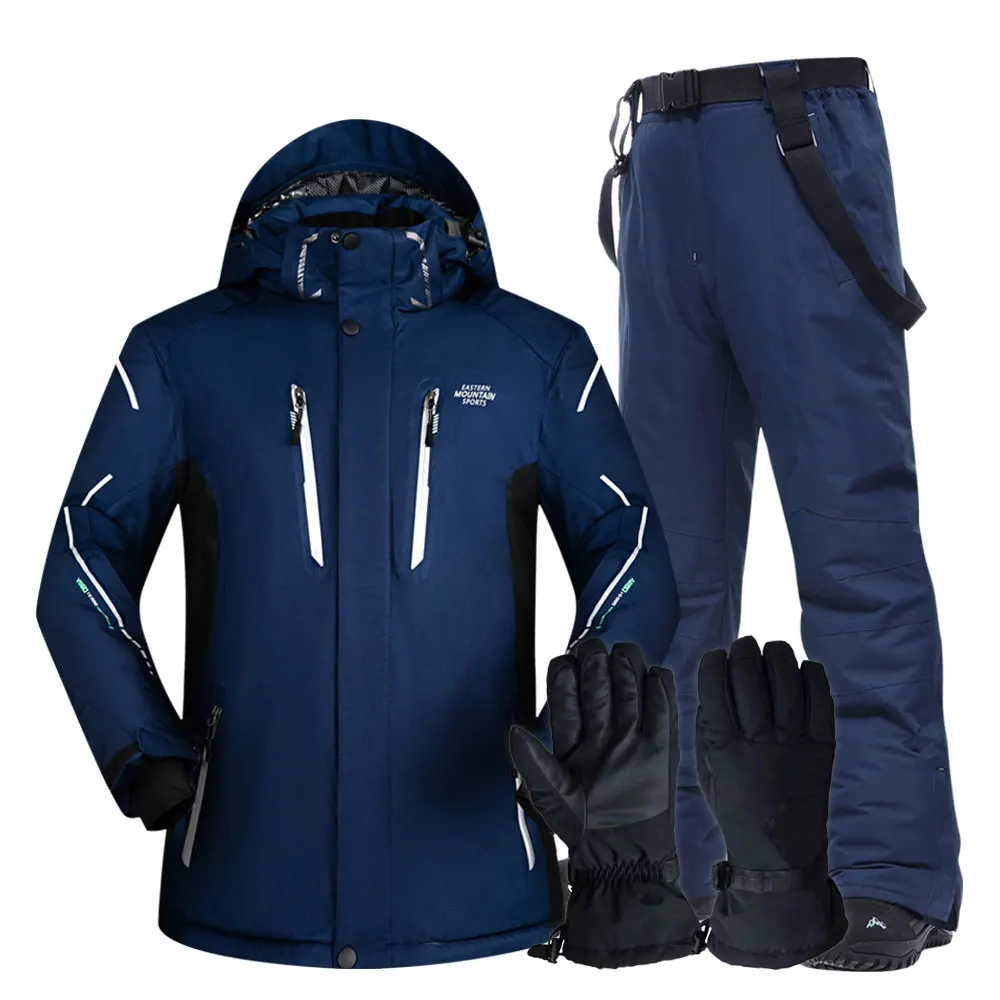 

Лыжный костюм, мужские супер теплые утепленные водонепроницаемые ветрозащитные зимние костюмы для катания на лыжах и сноуборде куртки + бр...