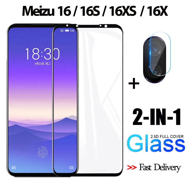 2-in-1 TemperedGlass 2-в-1 3D защитное стекло на мейзу 16с стекло Meizu-16-S 16X стекло Экран Защитная пленка стекло meizu 16 XS стекло Камера стекло мейзу 16 s стекло meizu-16-s ззащитное стекло - Цвет: 2-in-1 TemperedGlass