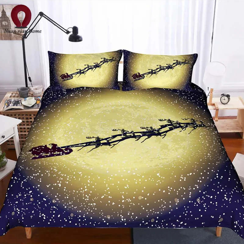 3D Christmas Bedding Set White Snowman Red Hat Festive Quilt Pillow Gift Free Shipping | Дом и сад