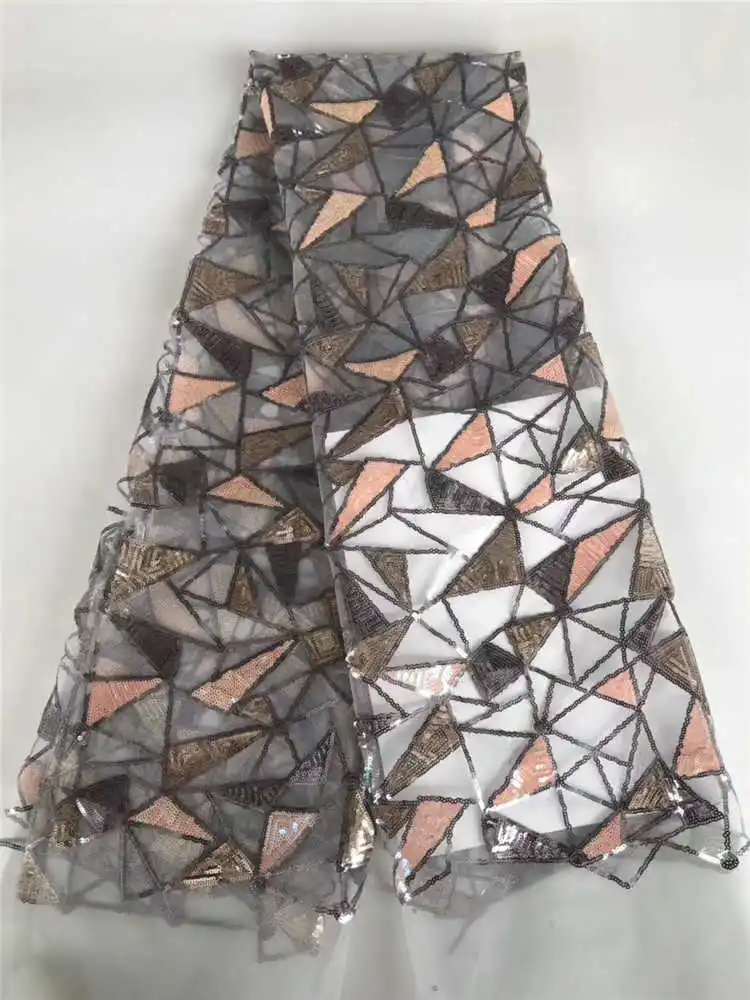 Фабрика предлагает нигерийские кружева с блестками высокого качества sequince кружева тюль кружева для Свадебные/Вечерние платья 14 цветов - Цвет: As Picture7