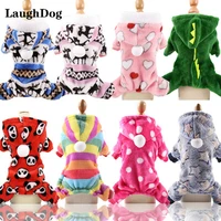 winter soft fleece dog clothes four leg jumpsuit for small dogs clothes warm puppy pajamas hoodies pet clothing outfit costume