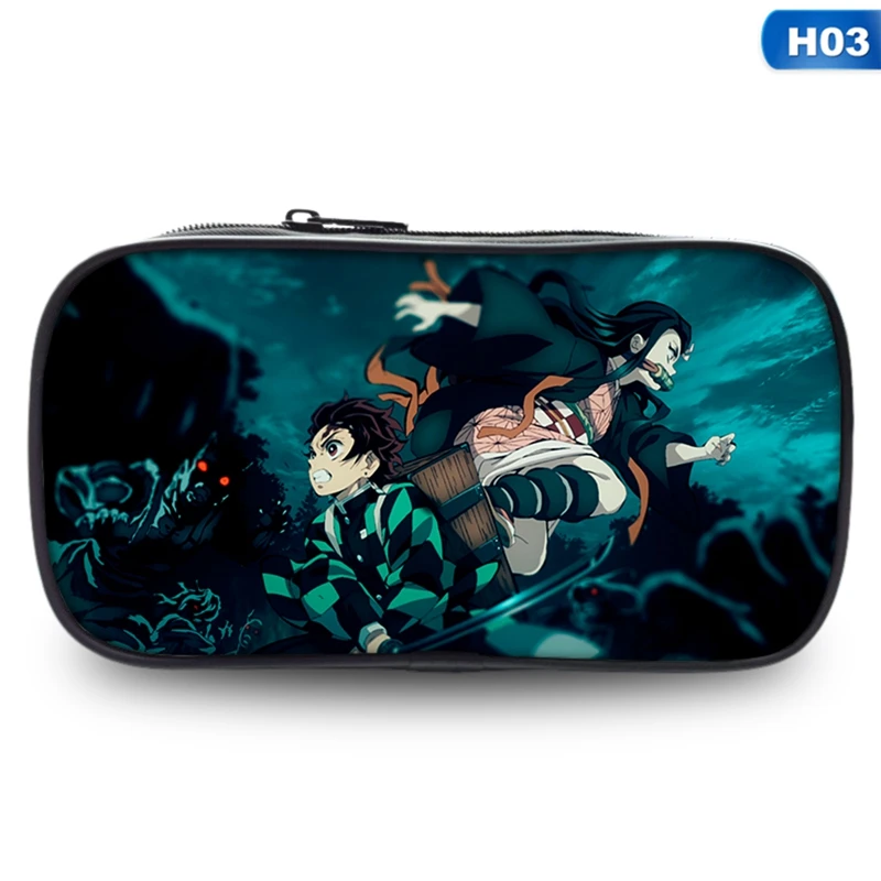 

Anime Demon Slayer: Kimetsu No Yaiba Tanjirou Nezuko Zipper Student Pen Pencil Case Oxford Pen Bag Storage Bag Stationery