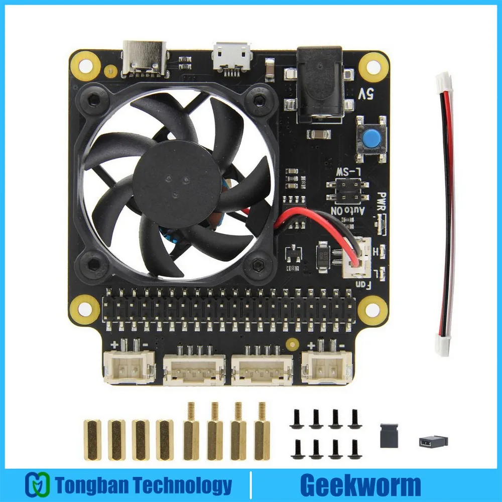 Raspberry Pi 4 Модель B X735 управление питанием и автоматическое охлаждение плата расширения с безопасным выключением 5 В Макс, 8А выход для Raspberry Pi