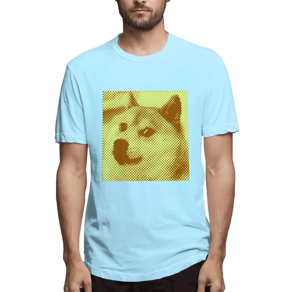 

2021 Summer Men's T-shirt Funny Face Dog Pattern Print Short Sleeve Daily Wear Oversized Casual Harajuku Men's Graphic T-shirt