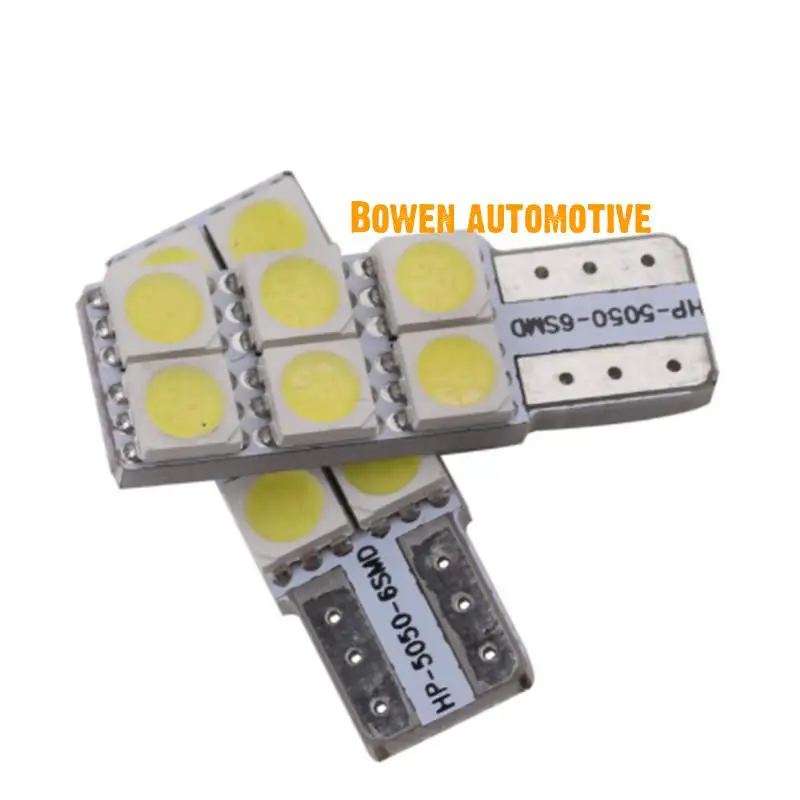 

LD 2X Automobile led width indicator T10 6smd 5050 decoding driving lamp reading lamp electrodeless license plate lamp