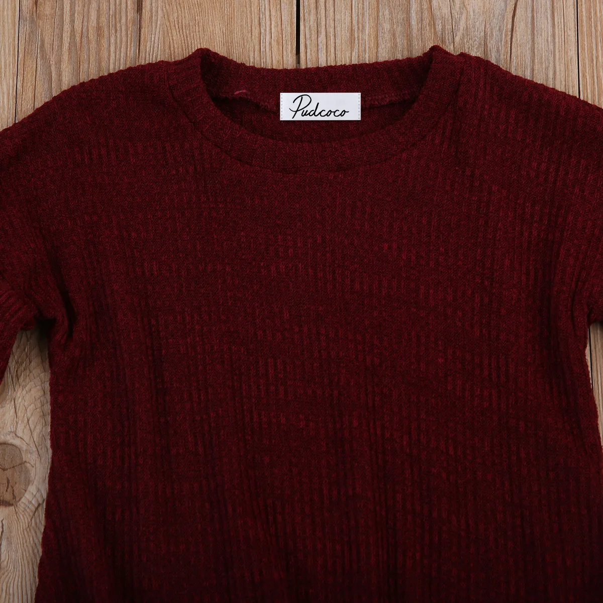 Женская модная одежда для маленьких девочек винно-красный свитер Повседневные