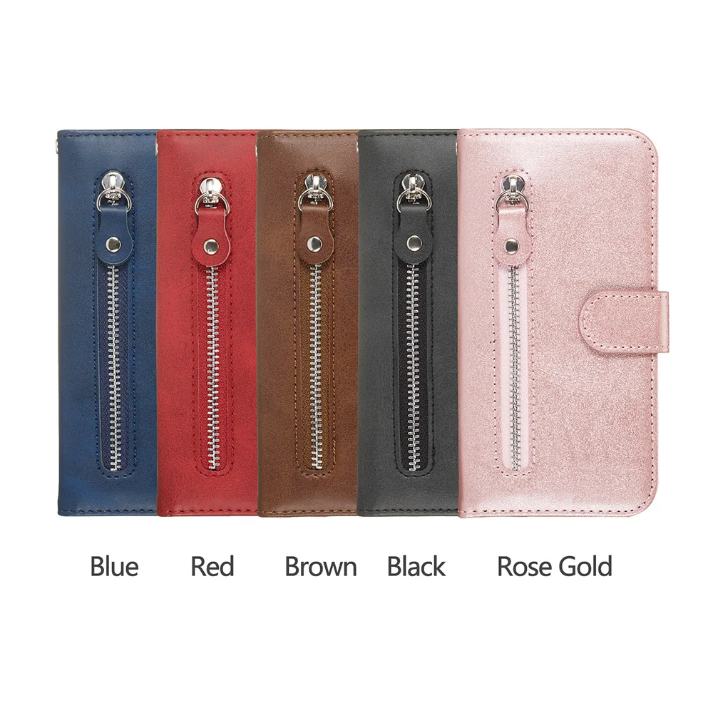 Функциональный чехол-книжка на молнии в стиле ретро с карманами для карт Samsung A20 30