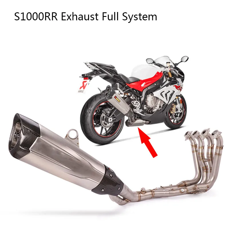 

Pitbike Silencieux Moto Slip On For BMW S1000RR S1000R Exhaust Full System Front Link Pipe Titanium Alloy 2017 2018