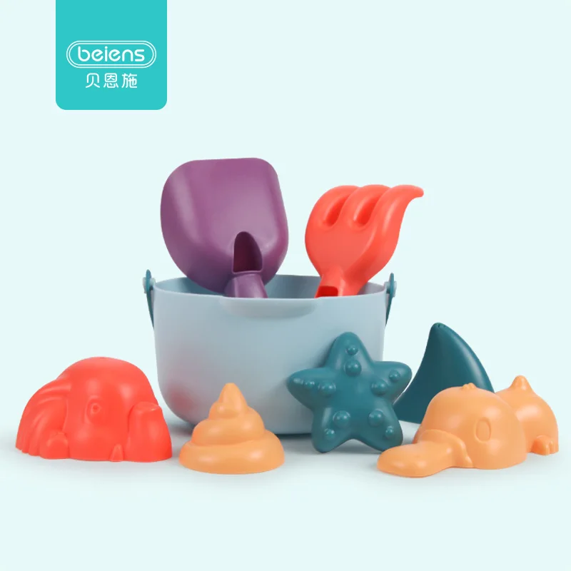 Пляжные игрушки Beiens для детей 8 14 шт. песочные мягкий силиконовый пляжный ведро