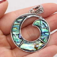 natural shell pendant round shape necklace pendant charms for jewelry making diy bracelet necklace accessories 40x43mm