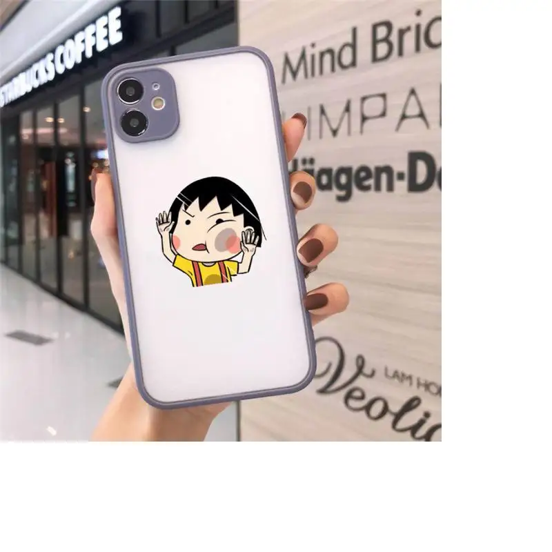 

Chibi Maruko anime cute girl Phone Cases matte transparent For iphone 7 8 11 12 plus mini x xs xr pro max luxury brand cover