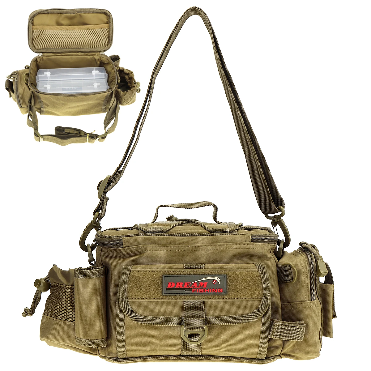 Многофункциональная наплечная сумка мессенджер рыболовная снасть с 2