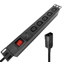 pdu cabinet power strip 5ways iec c13 female socket switch spd surge protection 4000w 2meters extension cable