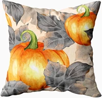 colorful watercolor pumpkin pillow case super soft short plush 4545cm decor plant cactus cushion cover for car sofa pillowcase