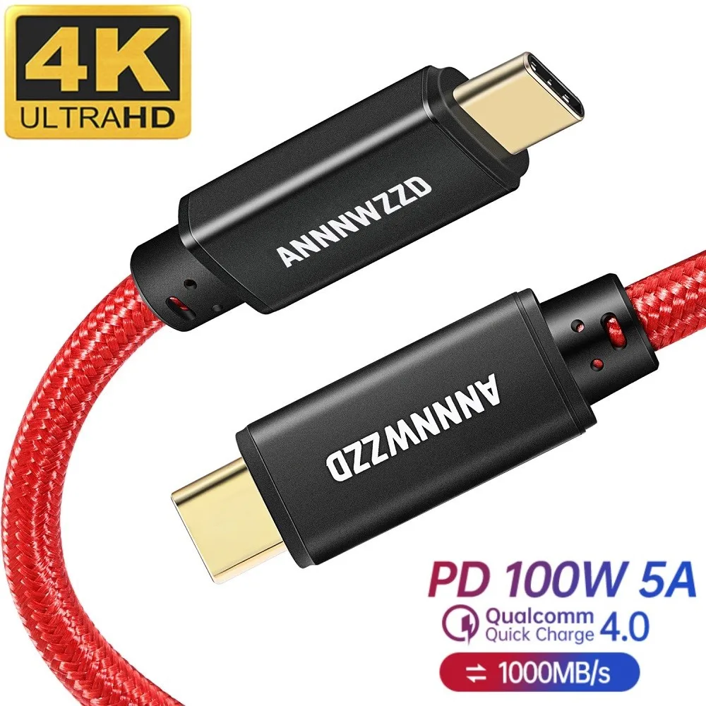 Кабель USB C 3 1 Type 5A PD 100 Вт Gen 2 10 Гбит/с 4K @ 60 Гц видео нейлоновый кабель для Macbook Pro Samsung