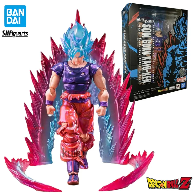 

Original Bandai Dragon Ball SHF Super Saiyan God Son Goku Kaio-Kem Limited Event Excluslve Anime Action Figures Model Toys