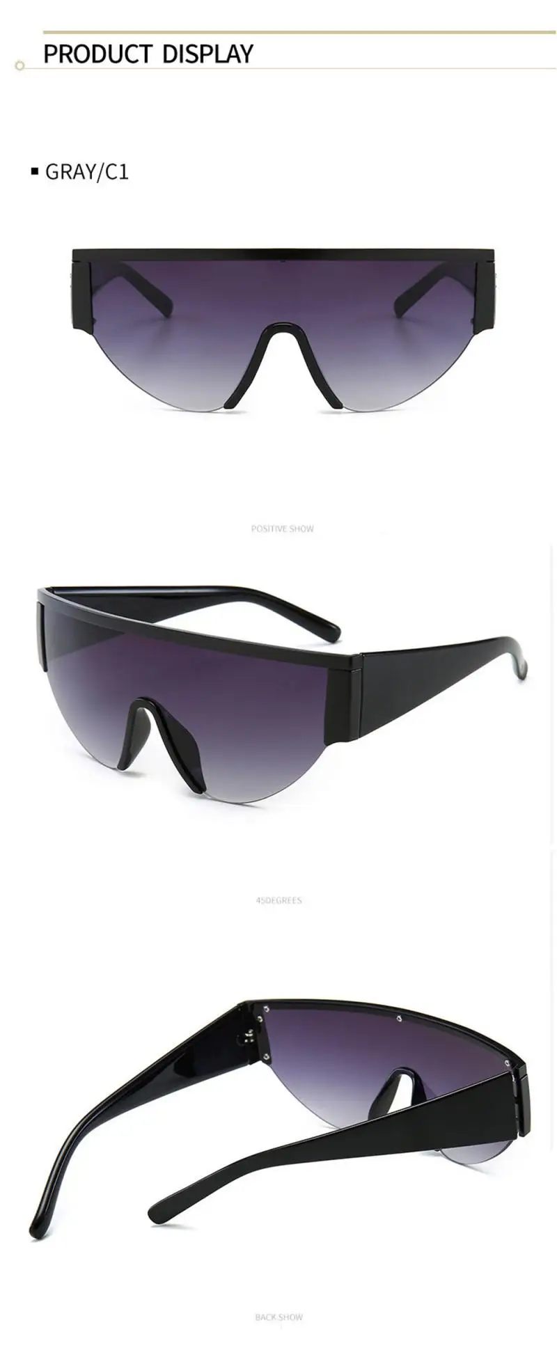 

2020 Fashion One-Piece Beauty Head Sunglasses Hip Hop For Men And Wommen Glasses Grotect Eyes
