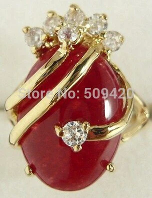 Бесплатная доставка jjewelry женское кольцо с красным камнем Размер 7 8 9 | Украшения и