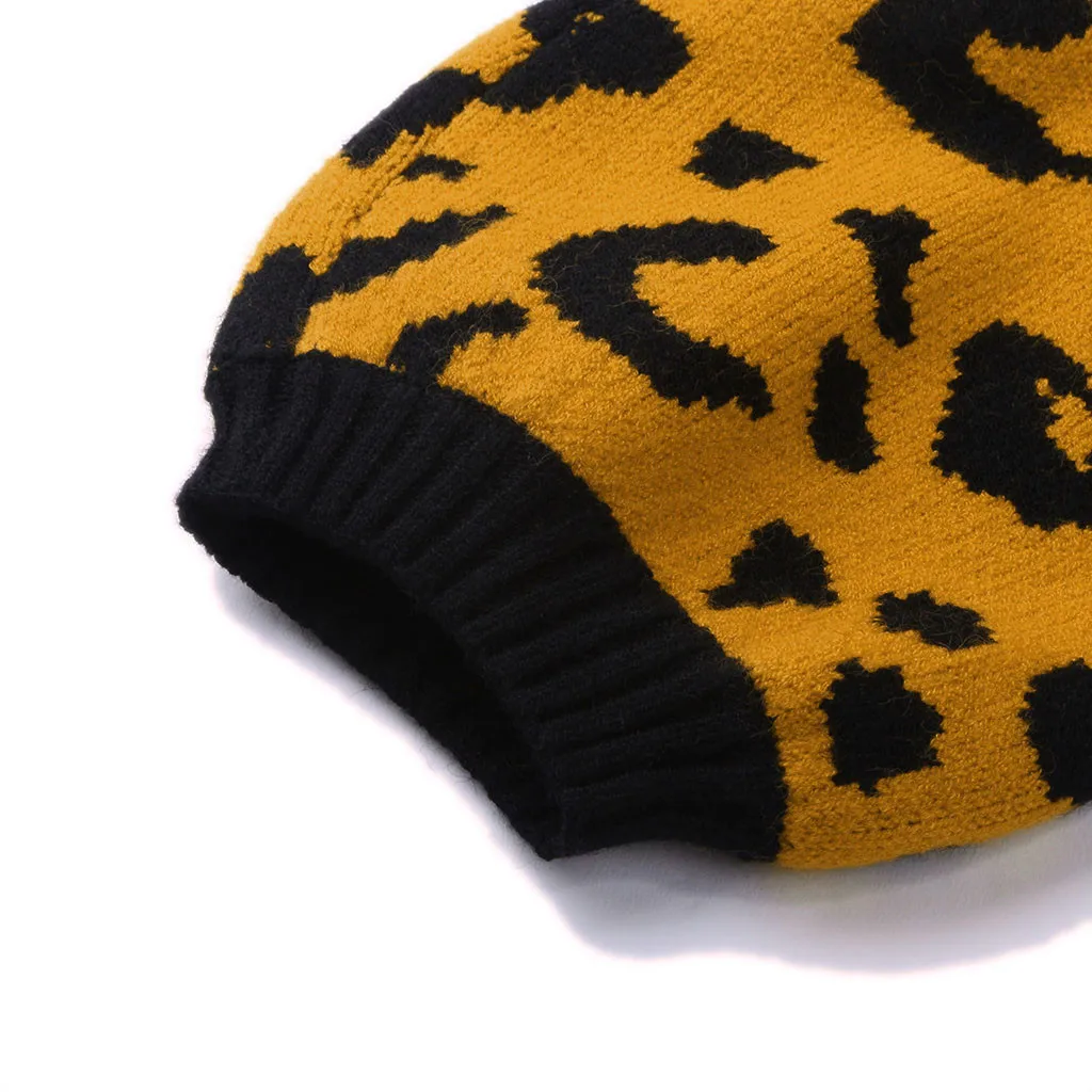 

Women Leopard Printed Sweater Winter Leopard Winter Long Sleeve Female Pullovers Casual Tops Pullover Sweter De Mujer Invierno