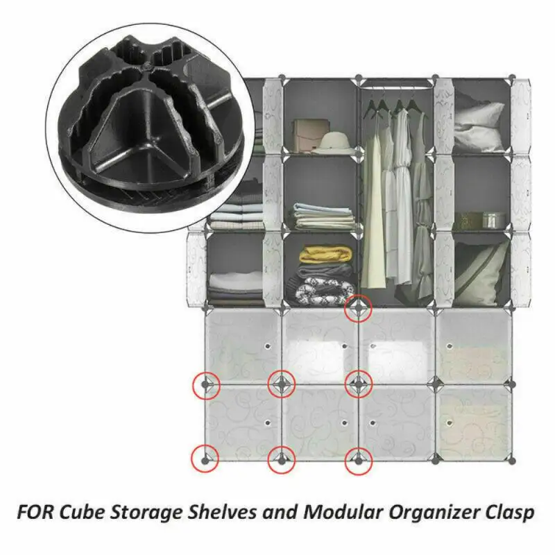 Wire Cube Plastic Connectors DIY Modular Closet Organizer Wardrobe Rack Clothes Shelf Storage Cabinet Buckle Clip | Дом и сад