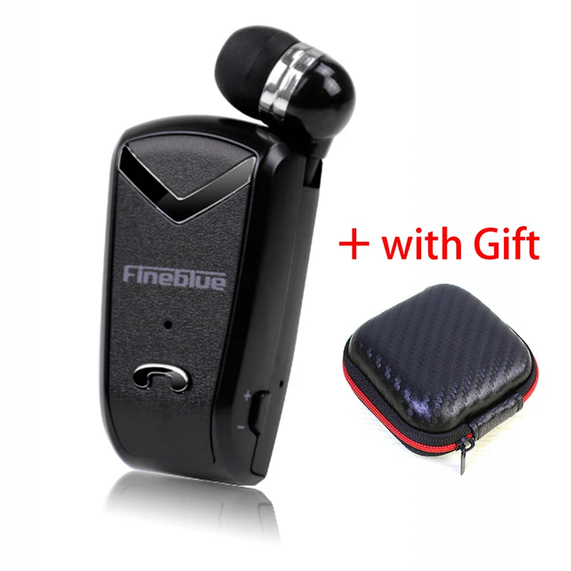 Черный FINEBLUE F-V2 беспроводные наушники Bluetooth Handsfree наушники гарнитура звонки напоминают о цифрах носить пульт на прищепке для телефона с микрофоном - Цвет: Черный