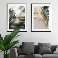 golden leaves poster nordic canvas painting palm leaf wall art pictures for living room modern on the wall home decorative prins